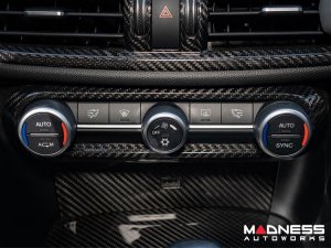 Alfa Romeo Giulia Air Conditioning Dash Bezel - Carbon Fiber - Pre '20 - Feroce Carbon 